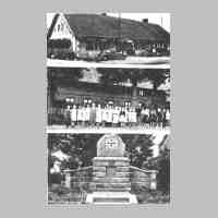 002-0009 Alte Postkarte von Asslacken. Diese Karte zeigt das Gasthaus Schwaertzer, die Volksschule und das Ehrenmal Schirrau.jpg